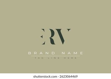 Design de logotipo de letra abstrata ERV. Este logotipo é desenhado por três letras abstratas.