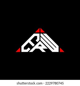 Logo de la carta ERW diseño creativo con gráfico vectorial, logotipo simple y moderno en forma de triángulo redondo.
