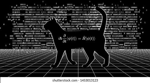 Erwin Schroedinger's (or Schroedinger) thought experiment, where the cat is both alive and dead due to  interpretations of quantum mechanics and state known as a quantum superposition.