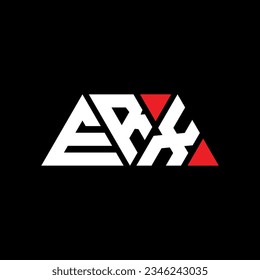 ERX triangle letter logo design with triangle shape. ERX triangle logo design monogram. ERX triangle vector logo template with red color. ERX triangular logo Simple, Elegant, and Luxurious design.