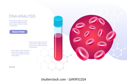Ilustración vectorial del frasco de análisis de ADN eritrocitario
