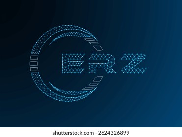 ERZ Low-Poly-Buchstaben-Logo, Vektordesign. ERZ-Logo-Design mit niedrigem Poly-Hintergrund. Low-Poly-Logo