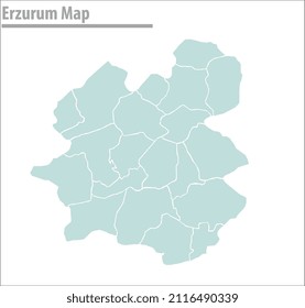 erzurum map illustration vector city of turkey