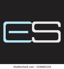 ES Abstrac logo vector Monogram isolated on black background