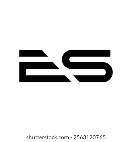 es abstract alphabet font initial simple vector logo design