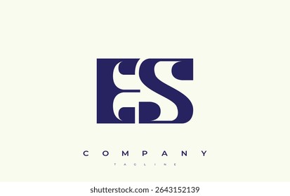 ES Abstract Geometric Logo Design. Modern and elegant logo design with simplistic typography elements, showcasing branding excellence.