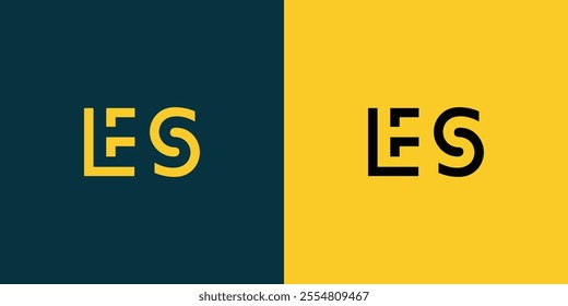 ES abstract minimalist letters Logo Monogram. It is a minimalist logo, this logo is made by combining two letters