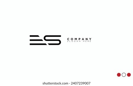 ES Alphabet letters Initials Monogram logo SE, E and S