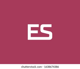 ES es alphabet linked monogram initial text logo design illustration