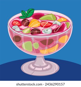 Es Buah or Sop Buah Vector Ramadhan Indonesian Iced Fruit Dessert