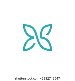 ES butterfly animal luxury line logo concept beauty business