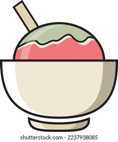 ES campur or ice cream simple vector ilustration flat design