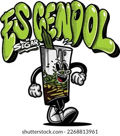 Es Cendol is very popular in Indonesia, usually used as a dessert. the characteristics are sweet with brown sugar and jackfruit in it.
This illustration is suitable for making stickers, t-shirt design