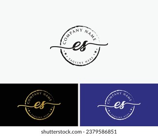 ES Circle Logo Design Template 