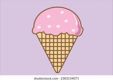 es cream pink color 3d ilustration icon symbyol