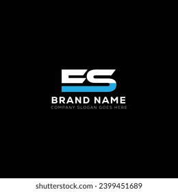 ES creative initials letter logo design concept. ES icon design. E S