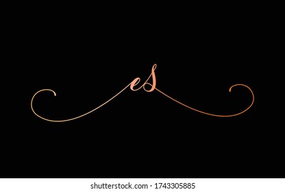 es Cursive Letter Initial Logo Design, Vector Template