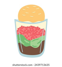 es doger, Indonesian food takjil illustration