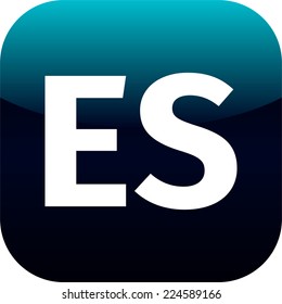 ES domain icon, spain, blue, international