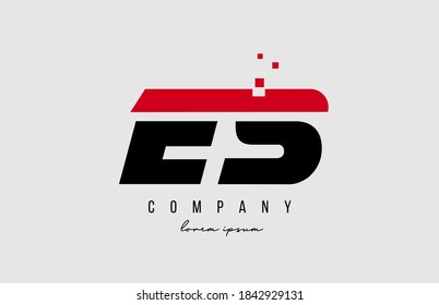 es e s Alphabet Buchstaben Logo Kombination in rot und schwarz Farbe. Kreatives Icon-Design für Unternehmen und Unternehmen 