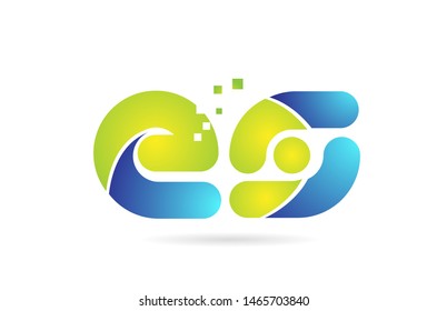 es e s blue green alphabet combination letter logo design suitable for a company or business