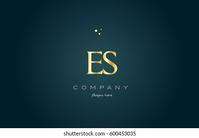 es e s  gold golden luxury product metal metallic alphabet company letter logo design vector icon template green background