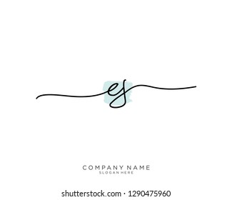 ES E S Initial handwriting logo template