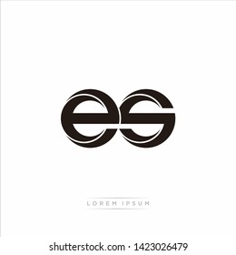 es e s Initial Letter Split Lowercase Modern Monogram linked outline rounded logo