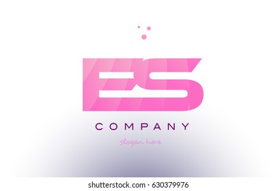 es e s letter alphabet text pink purple dots creative company logo vector icon design template