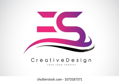 ES E S Letter Logo Design in Black Colors. Creative Modern Letters Vector Icon Logo Illustration.