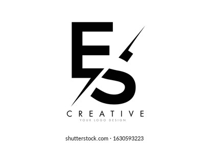 ES E S Letter Logo Design with a Creative Cut. Creative logo design..