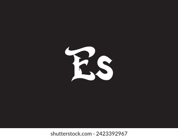 ES E S Letter Logo Design in Black Colors.