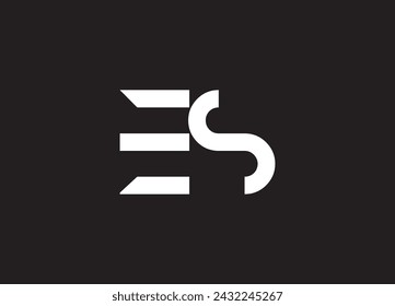 ES E S Letter Logo Design in Black Colors. 