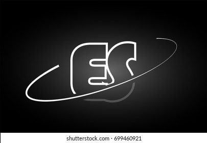 ES E S letter logo combination black white alphabet vector creative company icon design template modern
