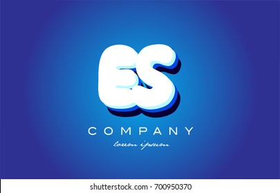ES E S letter logo combination alphabet vector creative company icon design template modern blue white 3d