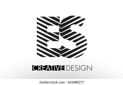 ES E S Lines Letter Design with Creative Elegant Zebra Vector Illustration.