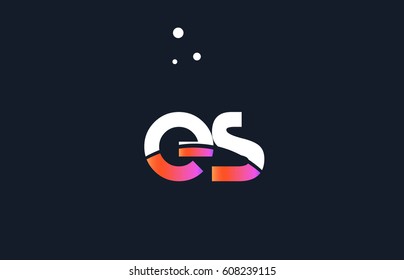 es e s  pink modern creative purple alphabet white blue gradient company letter logo design vector icon template
