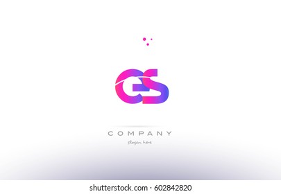 es e s  pink purple modern creative gradient alphabet company logo design vector icon template