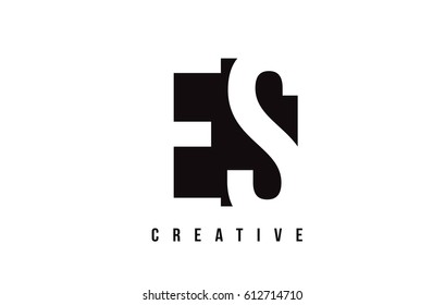 ES E S White Letter Logo Design with Black Square Vector Illustration Template.