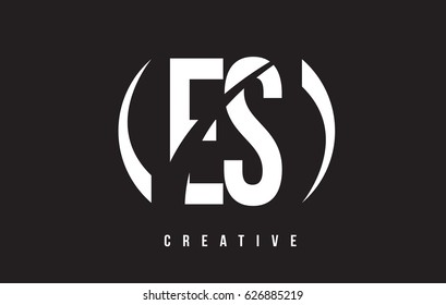 ES E S White Letter Logo Design with White Background Vector Illustration Template.