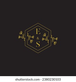 ES elegant wedding initial logo in high quality professional design that will print well across any print media