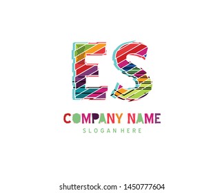 ES Full color initial logo vector