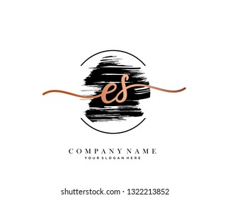 ES handwriting initial  logo vector