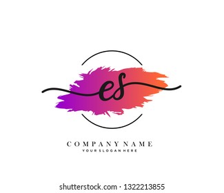 ES handwriting initial  logo vector