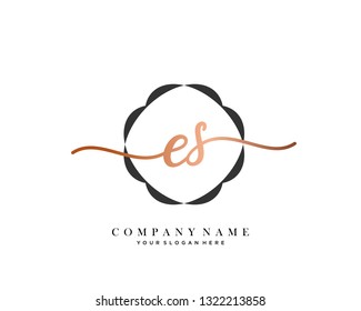 ES handwriting initial  logo vector