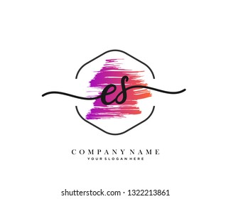 ES handwriting initial  logo vector