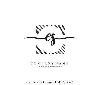 ES handwriting initial  logo vector