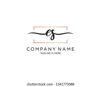 ES handwriting initial  logo vector