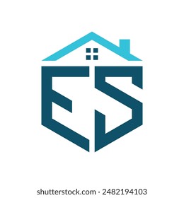 ES House Logo Design Vorlage. Letter ES Logo für Immobilien, Baugewerbe oder andere häusliche Angelegenheiten