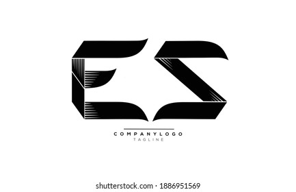 ES icon monogram letter text alphabet logo design